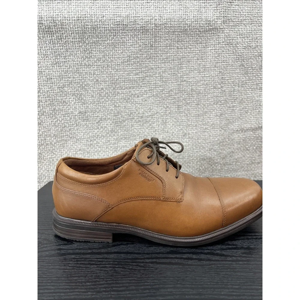 Rockport Men's Hydro Shield‎ Waterproof Cap Toe V814 79 Brown Shoes Size 10